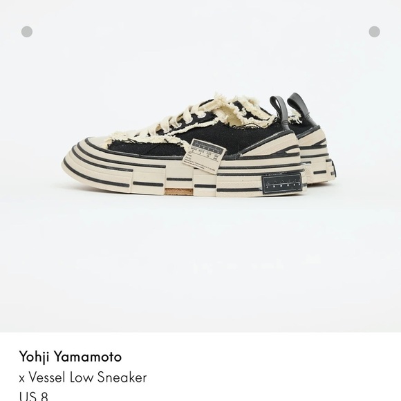 XVessels X Yohji Yamamoto Black and Cream Low Sneakers size 8 W( actual shoes) - Picture 2 of 9